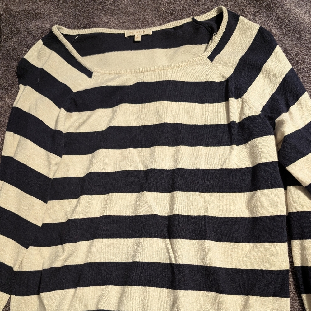 Striped Black and Cream Sweater